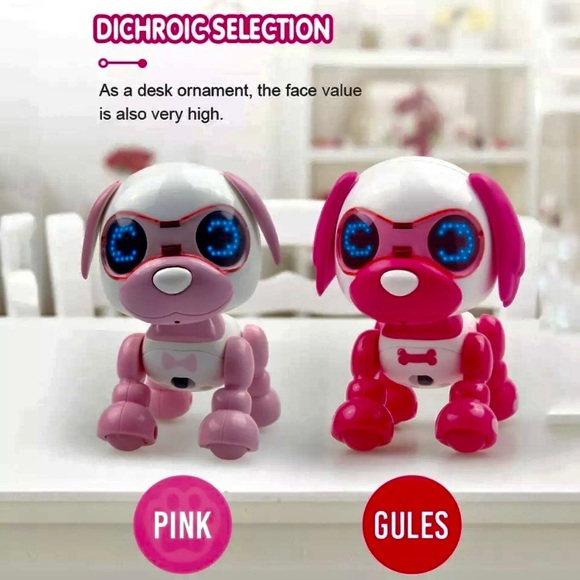 Light Pink Robot Pup Smart-LED-Sings-Speaks-Lights Up-Barks-Shakes-NEW - Picture 4 of 11